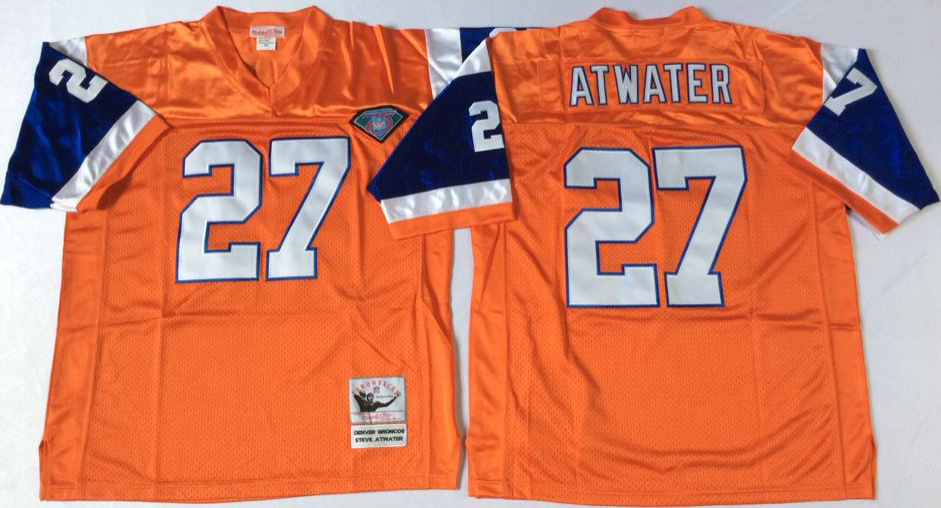 Men NFL Denver Broncos 27 Atwater orange Mitchell Ness jerseys